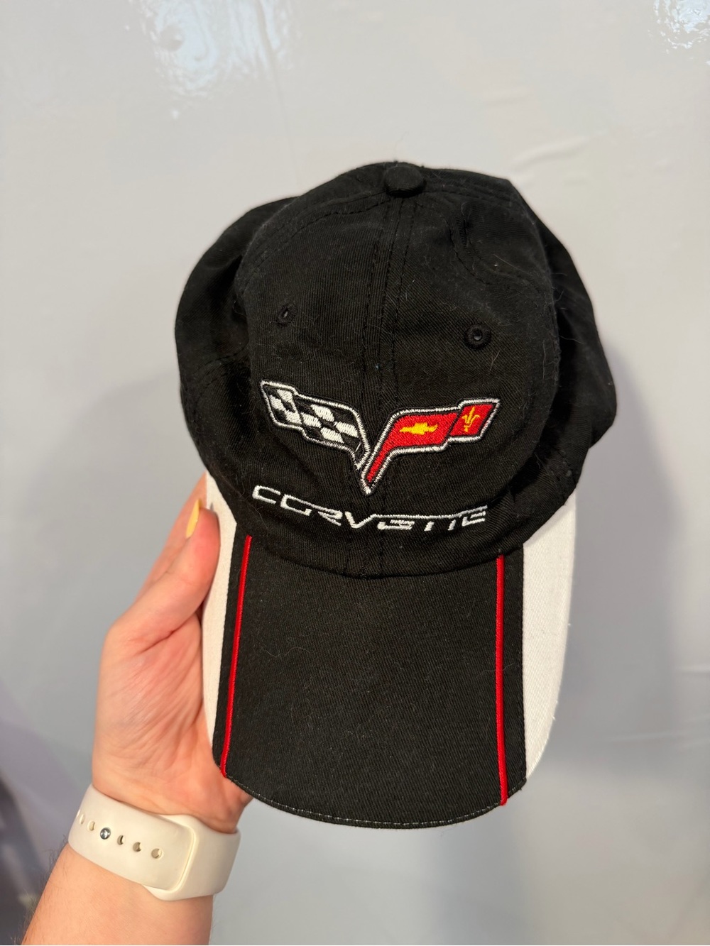 Corvette Embroidered Logo Black Baseball Cap